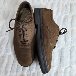 NEW Easy Spirit Brown Swede Leather Oxford Comfort Women's Walking Lace Up Shoes